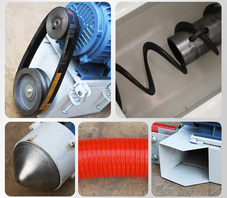 吸沙機器驅動裝置由：螺旋，進料口，減速帶等